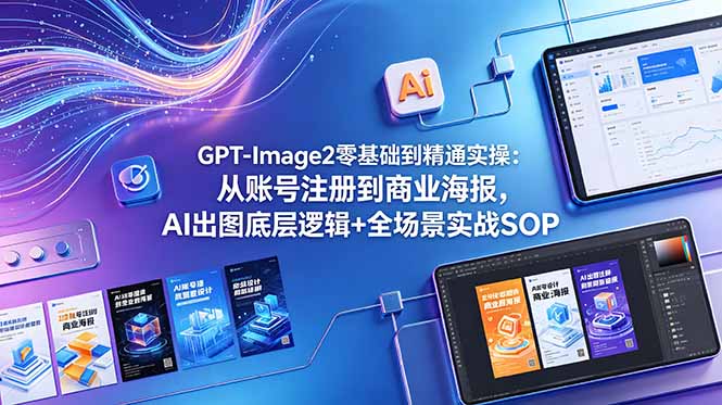 （18835期）GPT-Image2零基础到精通实操：从账号注册到商业海报，AI出图底层逻辑+全场景实战SOP-小二项目网