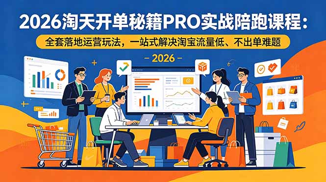 （18844期）2026淘天开单秘籍PRO实战陪跑课程：全套落地运营玩法，一站式解决淘宝流量低、不出单难题-小二项目网