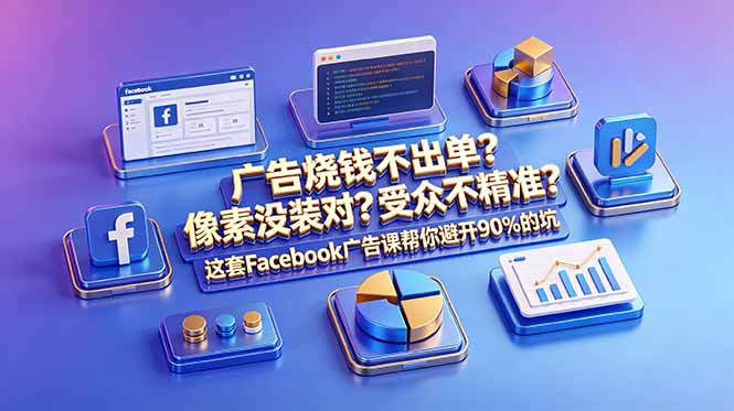 （18850期）广告烧钱不出单？像素没装对？受众不精准？这套Facebook广告课帮你避开90%的坑-原创双语字幕-小二项目网