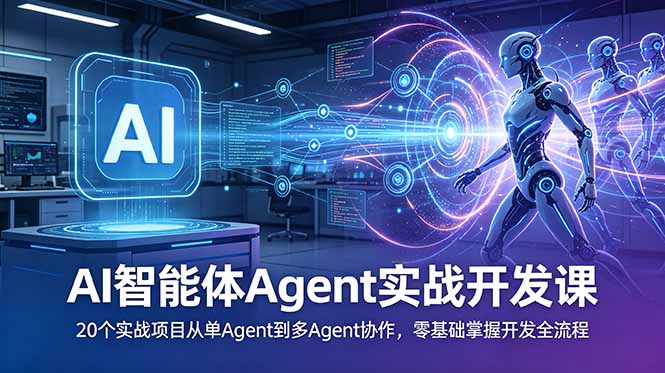 （18983期）AI智能体Agent实战开发课：20个实战项目从单Agent到多Agent协作，零基础掌握开发全流程-小二项目网