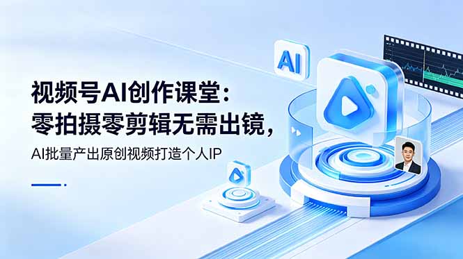 （19049期）视频号AI创作课堂：零拍摄零剪辑无需出镜，AI批量产出原创视频打造个人IP-小二项目网