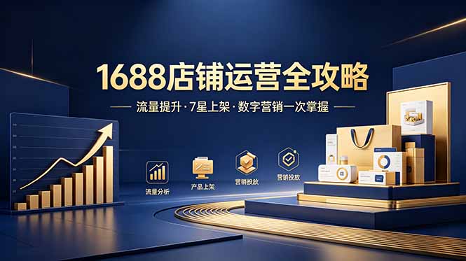 （18976期）1688店铺没流量？产品上架不到7星？数字营销不会投？全套运营技能一次学(更新6月）-小二项目网