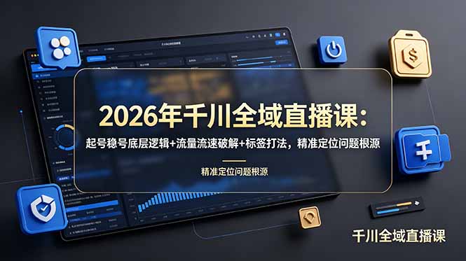 （19117期） 2026年千川全域直播课：起号稳号底层逻辑+流量流速破解+标签打法，精准定位问题根源-小二项目网