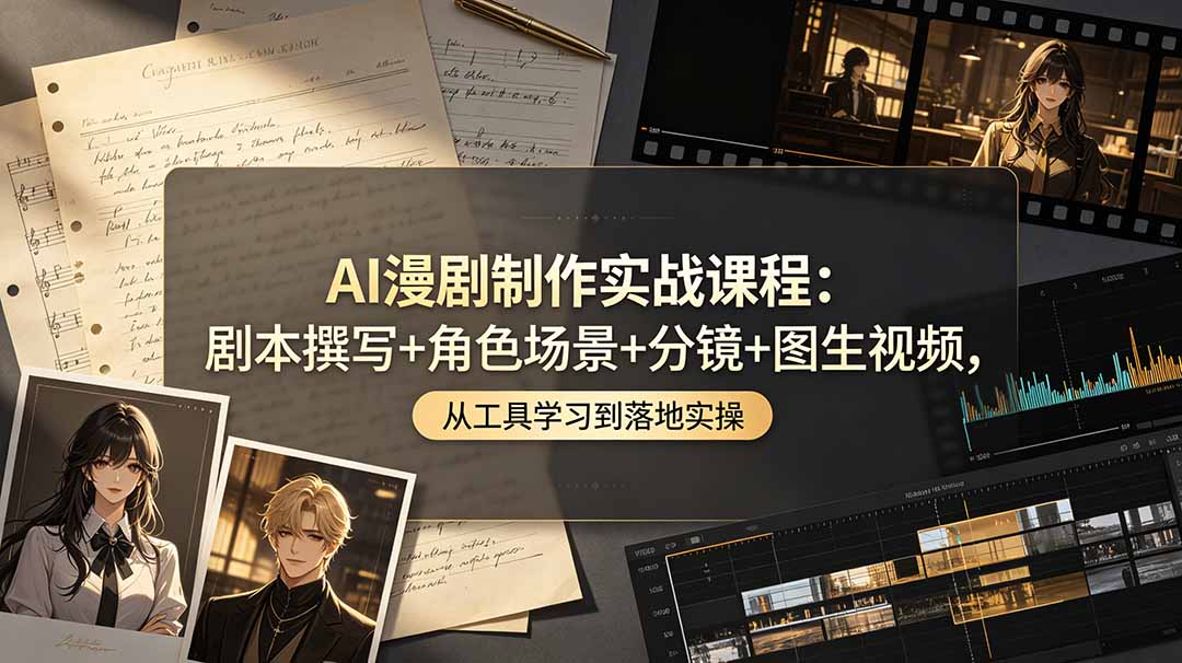 （19020期）AI漫剧制作实战课程：剧本撰写+角色场景+分镜+图生视频，从工具学习到落地实操-小二项目网