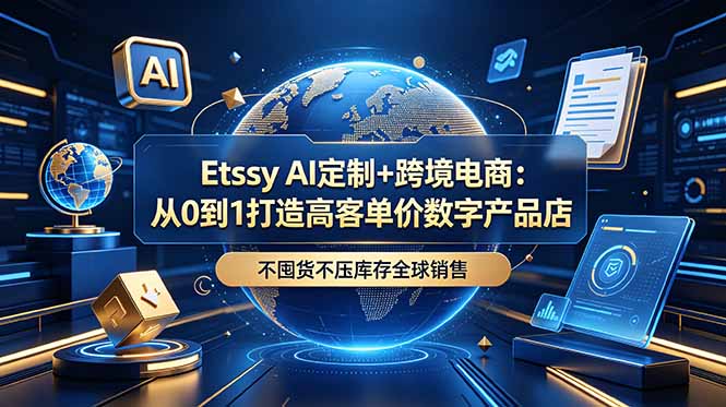 （18974期）Etsy AI定制+跨境电商：从0到1打造高客单价数字产品店，不囤货不压库存全球销售-小二项目网