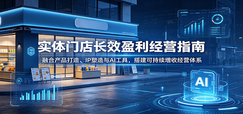 实体门店长效盈利经营指南：融合产品打造、IP塑造与AI工具，搭建可持续增收经营体系-小二项目网