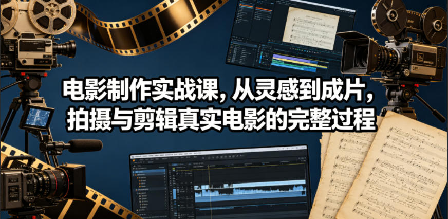 电影制作实战课，从灵感到成片，拍摄与剪辑真实电影的完整过程【原创双语字幕】-小二项目网