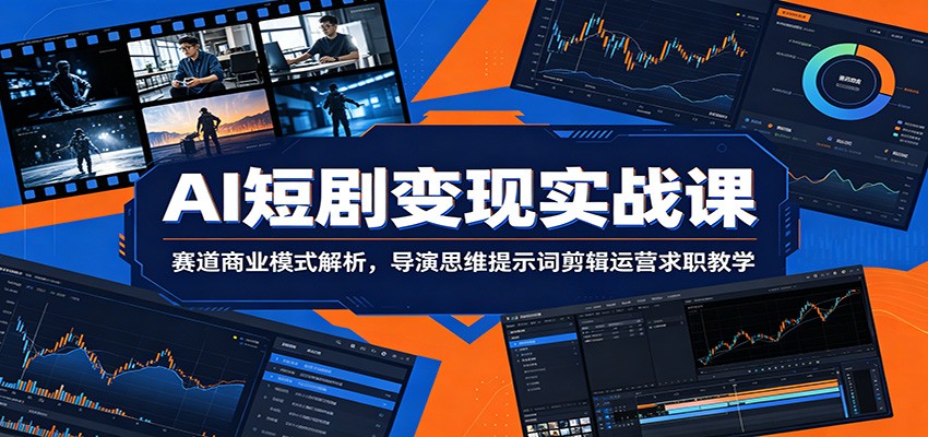 AI短剧变现实战课：赛道商业模式解析，导演思维提示词剪辑运营求职教学-小二项目网