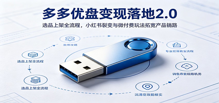 多多优盘变现落地2.0：选品上架全流程，小红书裂变与微付费玩法拓宽产品销路-小二项目网