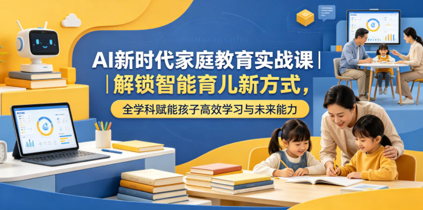 AI新时代家庭教育实战课｜解锁智能育儿新方式，全学科赋能孩子高效学习与未来能力-小二项目网
