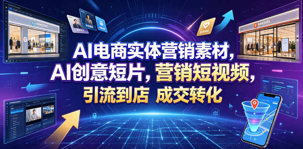 AI电商实体营销素材，AI创意短片，高效打造营销短视频，轻松引流到店，稳定提升门店客流与成交转化-小二项目网
