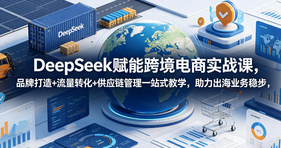 DeepSeek赋能跨境电商实战课，品牌打造+流量转化+供应链管理一站式教学，助力出海业务稳步发展-小二项目网
