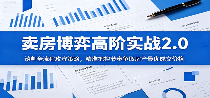 卖房博弈高阶实战2.0：谈判全流程攻守策略，精准把控节奏争取房产最优成交价格-小二项目网