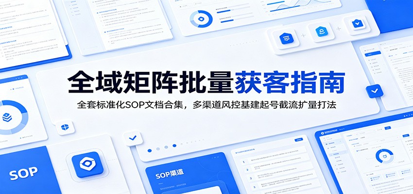 全域矩阵批量获客指南：全套标准化SOP文档合集，多渠道风控基建起号截流扩量打法-小二项目网