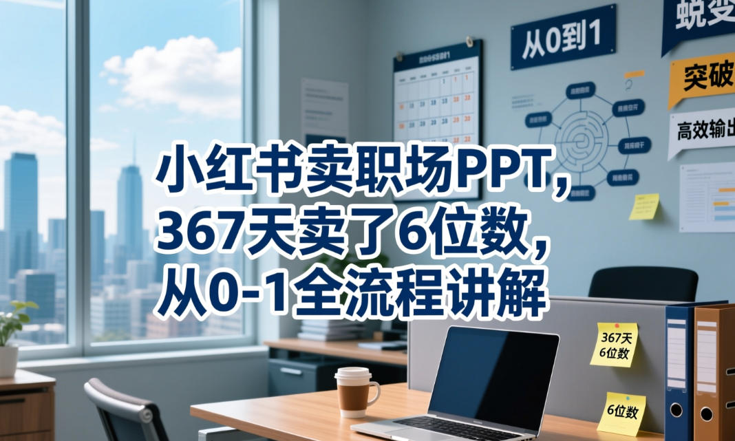 小红书卖职场PPT，367天卖了6位数，从0-1全流程讲解-小二项目网