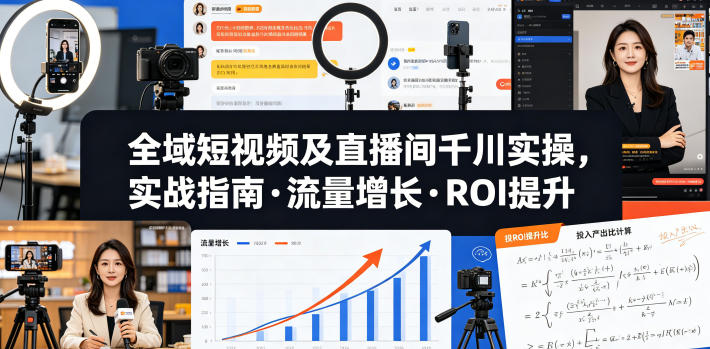 全域短视频及直播间千川实操，实战指南·流量增长·ROI提升（更新）-小二项目网