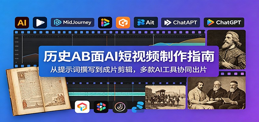 历史AB面AI短视频制作指南：从提示词撰写到成片剪辑，多款AI工具协同出片-小二项目网