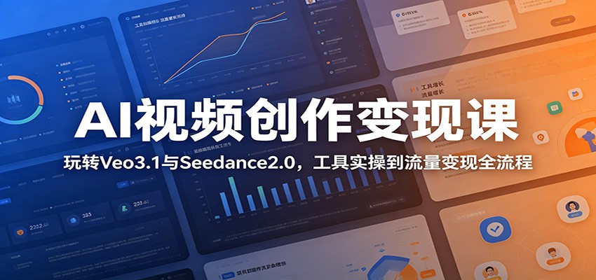 AI视频创作变现课：玩转Veo3.1与Seedance2.0，工具实操到流量变现全流程-小二项目网