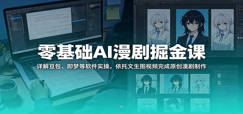 零基础AI漫剧掘金课：详解豆包、即梦等软件实操，依托文生图视频完成原创漫剧制作-小二项目网