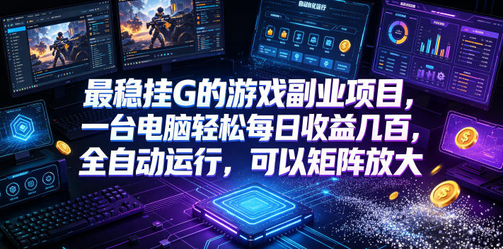 最稳挂G的游戏副业项目，一台电脑轻松每日收益几百，全自动运行，可以矩阵放大【揭秘】-小二项目网