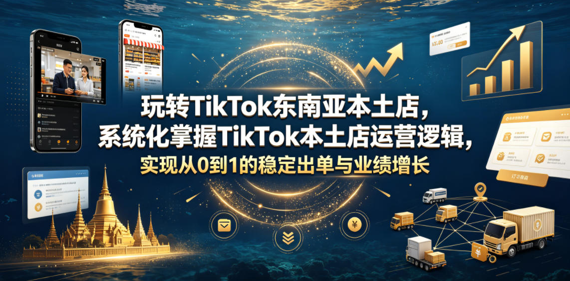 玩转TikTok东南亚本土店，系统化掌握TikTok本土店运营逻辑，实现从0到1的稳定出单与业绩增长-小二项目网