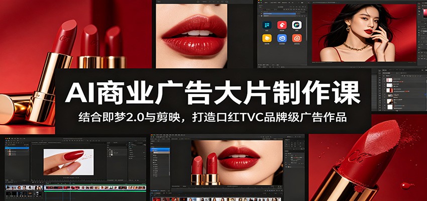 AI商业广告大片制作课：结合即梦2.0与剪映，打造口红TVC品牌级广告作品-小二项目网