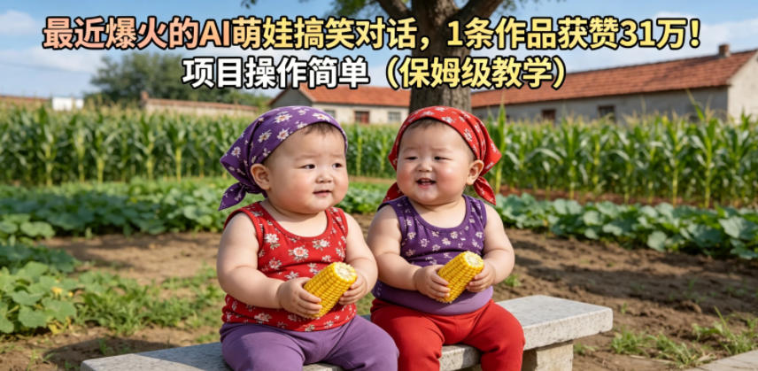 最近爆火的AI萌娃搞笑对话，1条作品获赞31W，项目操作简单（保姆级教学）-小二项目网