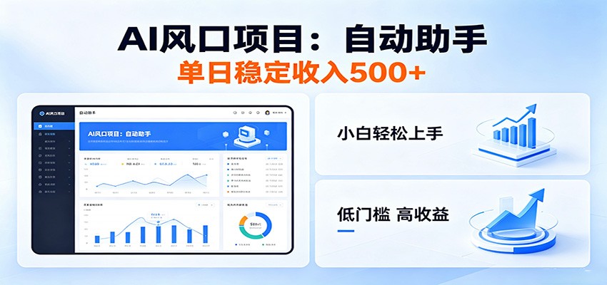 全新AI自动助手项目，低门槛入局，每日稳定收益500以上-小二项目网