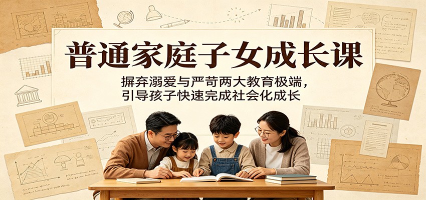 普通家庭子女成长课：摒弃溺爱与严苛两大教育极端，引导孩子快速完成社会化成长-小二项目网