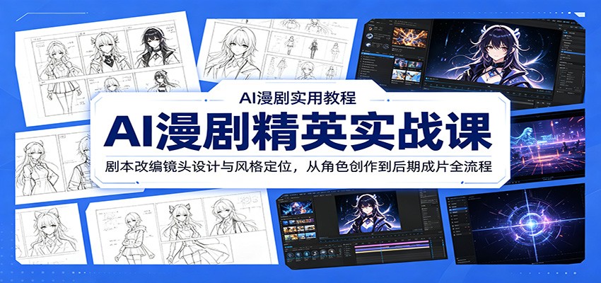 AI漫剧精英实战课：剧本改编镜头设计与风格定位，从角色创作到后期成片全流程-小二项目网