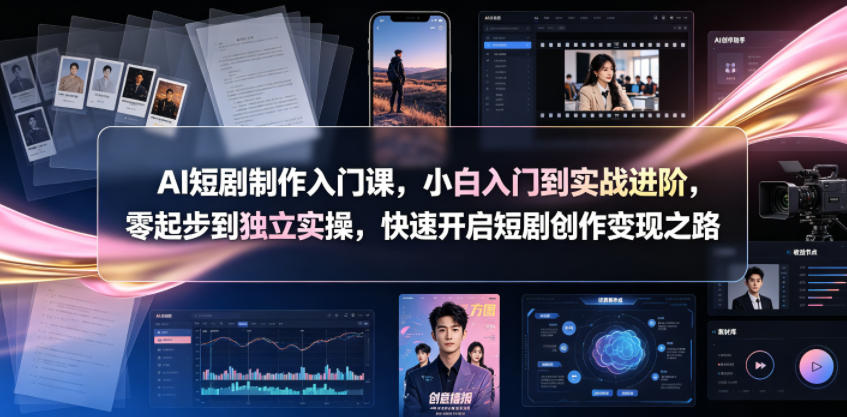 AI短剧制作入门课，小白入门到实战进阶，零起步到独立实操，快速开启短剧创作变现之路-小二项目网