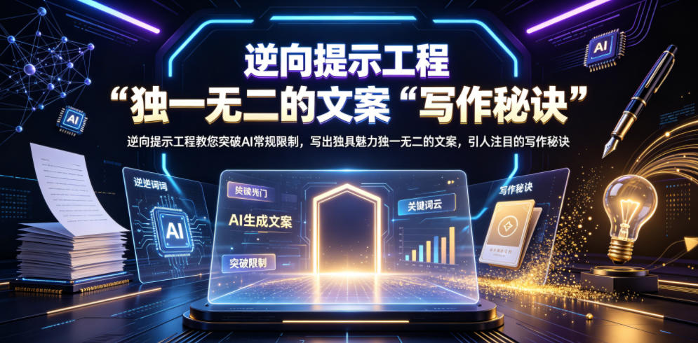 逆向提示工程教您突破AI常规限制，写出独具魅力独一无二的文案，引人注目的写作秘诀【原创双语字幕】-小二项目网