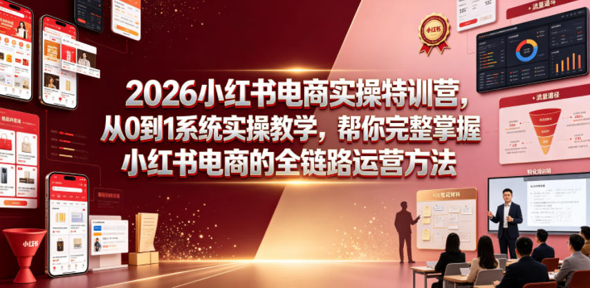 2026小红书电商实操特训营，从0到1系统实操教学，帮你完整掌握小红书电商的全链路运营方法-小二项目网