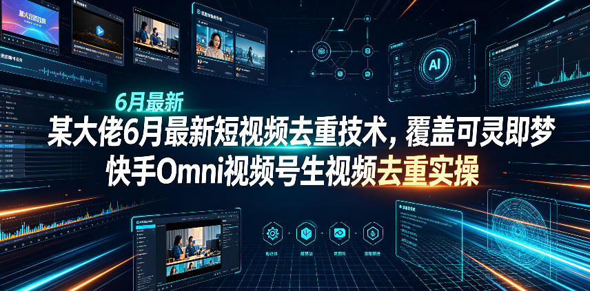 某大佬6月最新短视频去重技术，覆盖可灵即梦快手Omni视频号生视频去重实操-小二项目网