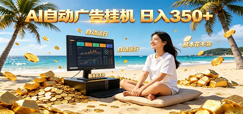AI自动广告挂机 日入350+ 真正做到躺赚式变现，根本花不完！-小二项目网
