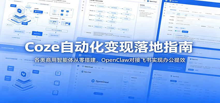 Coze自动化变现落地指南：各类商用智能体从零搭建，OpenClaw对接飞书实现办公提效-小二项目网