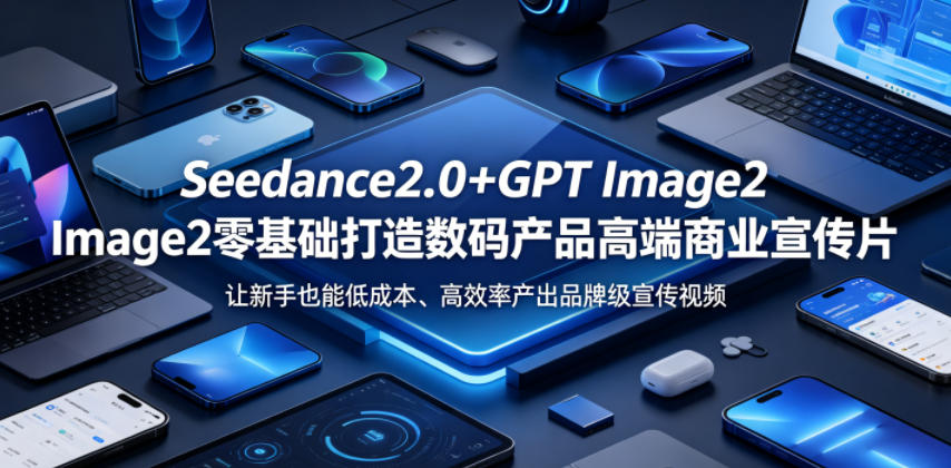 Seedance2.0+GPT Image2零基础打造数码产品高端商业宣传片，让新手也能低成本、高效率产出品牌级宣传视频-小二项目网
