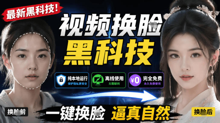 AI人工智能如此夸张？一键视频换Lian黑科技，纯本地离线运行，本地视频换Lian娱乐工具，AI FaceSwap-小二项目网