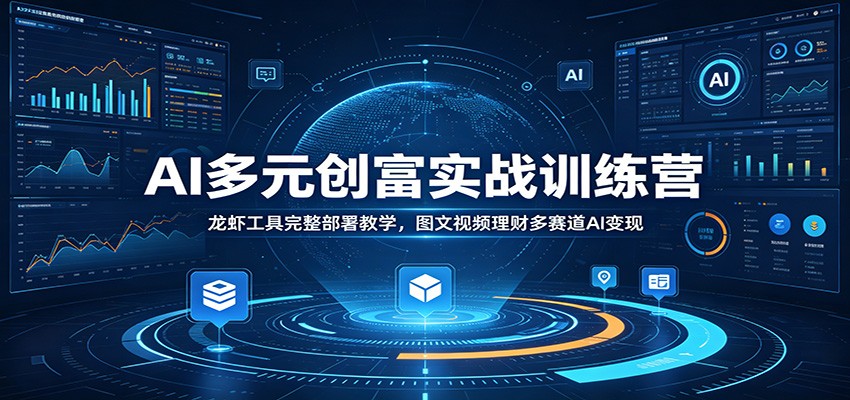 AI多元创富实战训练营：龙虾工具完整部署教学，图文视频理财多赛道AI变现-小二项目网