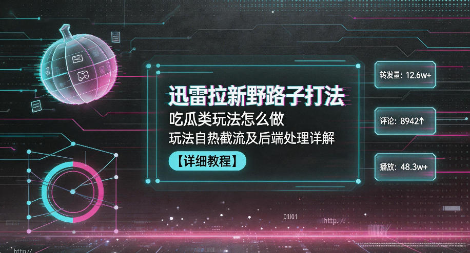 迅雷拉新野路子打法，吃瓜类玩法怎么做，玩法自热截流及后端处理详解-小二项目网