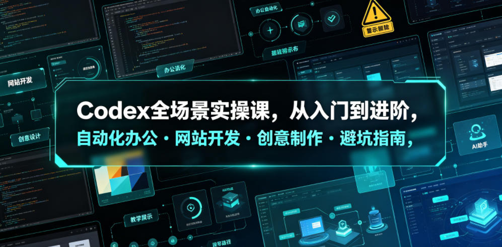Codex全场景实操课，从入门到进阶，自动化办公・网站开发・创意制作・避坑指南，全流程教学-小二项目网