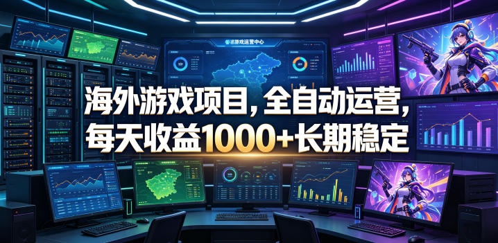 海外游戏项目，全自动运营，每天收益1000+长期稳定【揭秘】-小二项目网