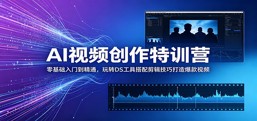 AI视频创作特训营：零基础入门到精通，玩转DS工具搭配剪辑技巧打造爆款视频-小二项目网