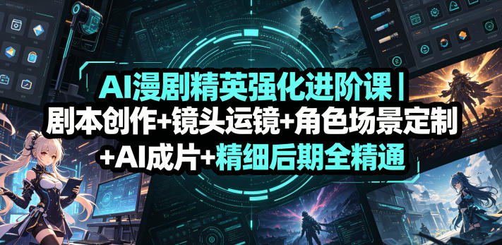 AI漫剧精英强化进阶课｜剧本创作+镜头运镜+角色场景定制+AI成片+精细后期全精通-小二项目网