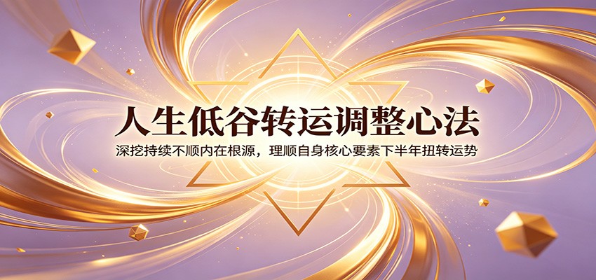 人生低谷转运调整心法：深挖持续不顺内在根源，理顺自身核心要素下半年扭转运势-小二项目网