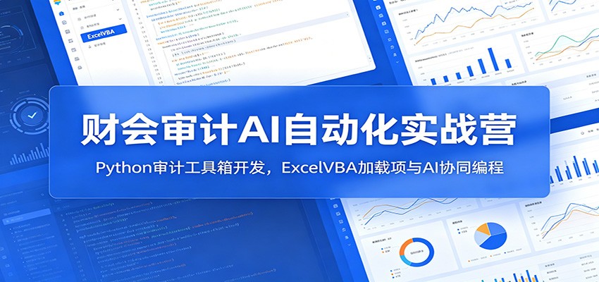 财会审计AI自动化实战营：Python审计工具箱开发，ExcelVBA加载项与AI协同编程-小二项目网