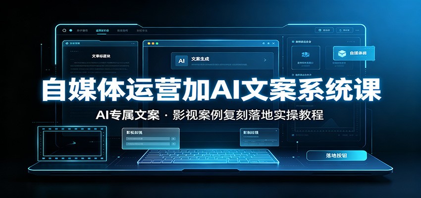 自媒体运营加AI文案系统课：：AI专属文案，影视案例复刻落地实操教程-小二项目网