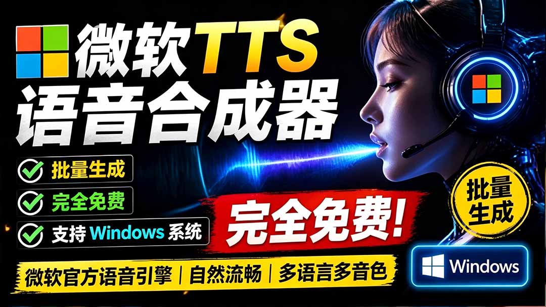 （19494期）微软 TTS 免费语音配音生成器，完全免费，支持多语音、多音色选择，Windows系统专用 TTS语音合成器-小二项目网