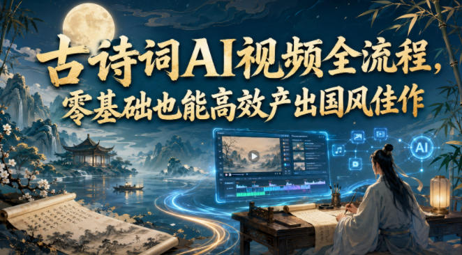 古诗词AI视频全流程，零基础也能高效产出国风佳作-小二项目网