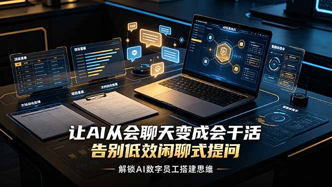 （19130期）让AI从会聊天变成会干活，告别低效闲聊式提问，解锁AI数字员工搭建思维-小二项目网